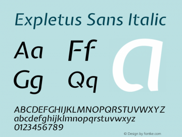 Expletus Sans Italic Version 7.500图片样张