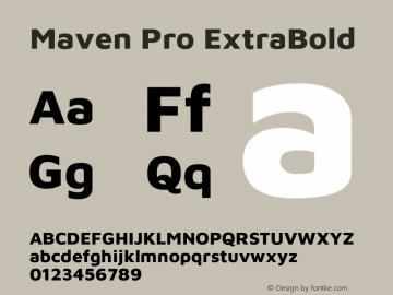 Maven Pro ExtraBold Version 2.102图片样张