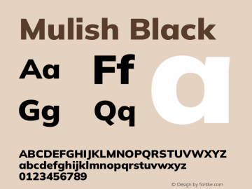 Mulish Black Version 3.603图片样张