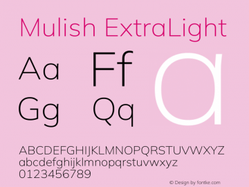 Mulish ExtraLight Version 3.603图片样张