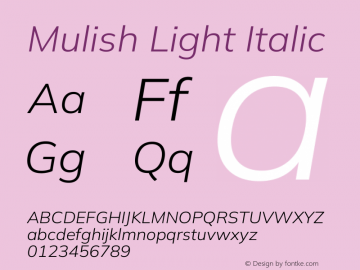 Mulish Light Italic Version 3.603图片样张