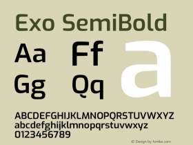 Exo SemiBold Version 2.001图片样张