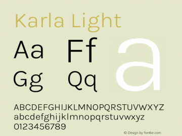 Karla Light Version 2.002图片样张