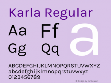 Karla Regular Version 2.002图片样张