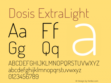 Dosis ExtraLight Version 3.002图片样张