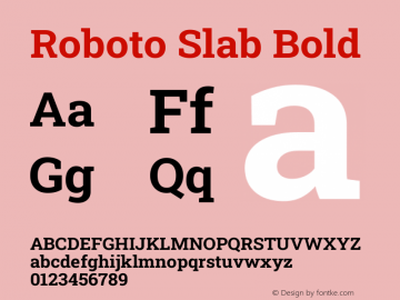 Roboto Slab Bold Version 2.001图片样张