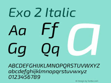 Exo 2 Italic Version 2.001图片样张