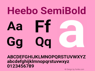 Heebo SemiBold Version 3.001图片样张