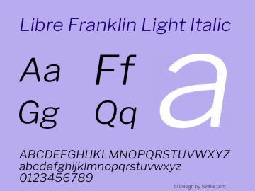 Libre Franklin Light Italic Version 2.000图片样张