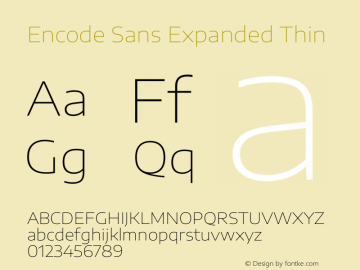 Encode Sans Expanded Thin Version 3.002图片样张