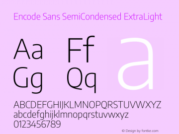 Encode Sans SemiCondensed ExtraLight Version 3.002图片样张