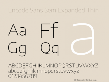 Encode Sans SemiExpanded Thin Version 3.002图片样张