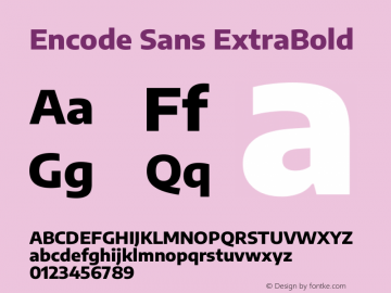 Encode Sans ExtraBold Version 3.002图片样张