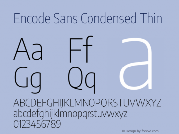 Encode Sans Condensed Thin Version 3.002图片样张