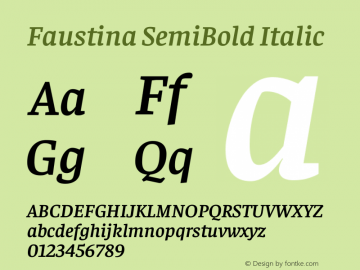 Faustina SemiBold Italic Version 1.200图片样张