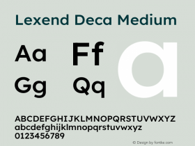 Lexend Deca Medium Version 1.007图片样张