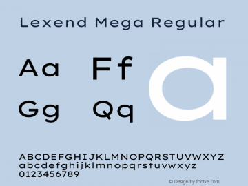 Lexend Mega Regular Version 1.007图片样张