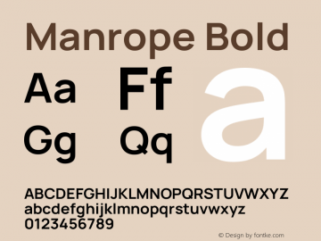 Manrope Bold Version 4.504图片样张