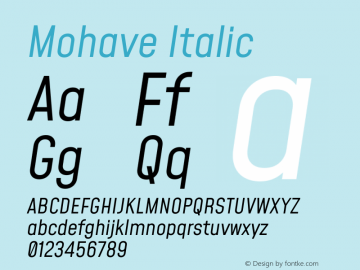 Mohave Italic Version 2.003图片样张