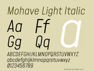 Mohave Light Italic Version 2.003图片样张