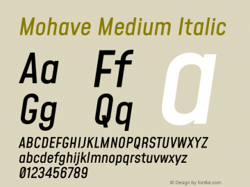 Mohave Medium Italic Version 2.003图片样张