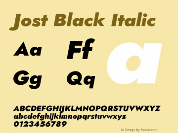 Jost Black Italic Version 3.710图片样张