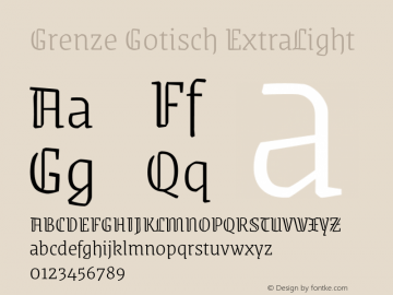 Grenze Gotisch ExtraLight Version 1.002图片样张