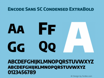 Encode Sans SC Condensed ExtraBold Version 3.002图片样张