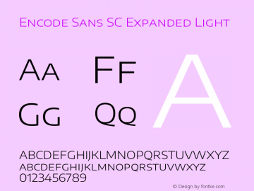 Encode Sans SC Expanded Light Version 3.002图片样张