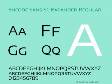 Encode Sans SC Expanded Regular Version 3.002图片样张