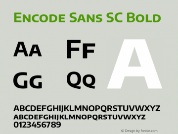 Encode Sans SC Bold Version 3.002图片样张