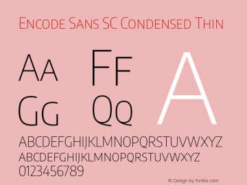 Encode Sans SC Condensed Thin Version 3.002图片样张