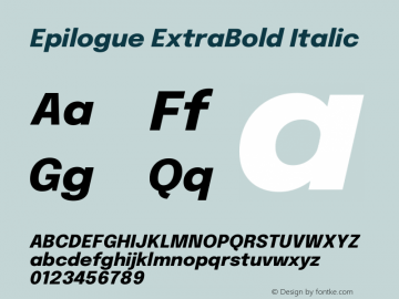 Epilogue ExtraBold Italic Version 2.112图片样张