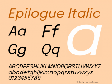 Epilogue Italic Version 2.112图片样张