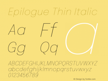 Epilogue Thin Italic Version 2.112图片样张