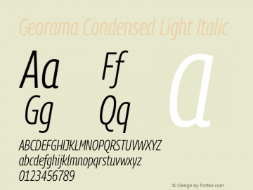 Georama Condensed Light Italic Version 1.001图片样张