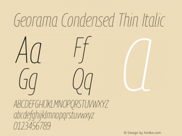 Georama Condensed Thin Italic Version 1.001图片样张