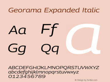 Georama Expanded Italic Version 1.001图片样张