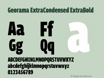 Georama ExtraCondensed ExtraBold Version 1.001图片样张