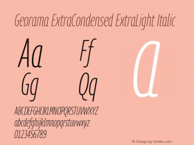 Georama ExtraCondensed ExtraLight Italic Version 1.001图片样张