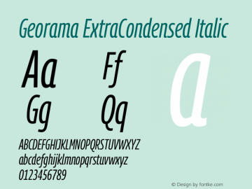 Georama ExtraCondensed Italic Version 1.001图片样张