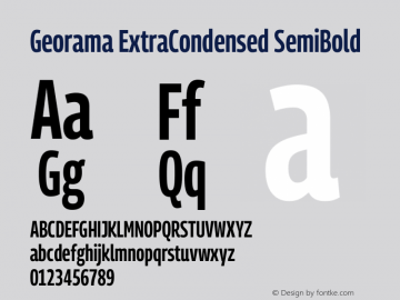 Georama ExtraCondensed SemiBold Version 1.001图片样张
