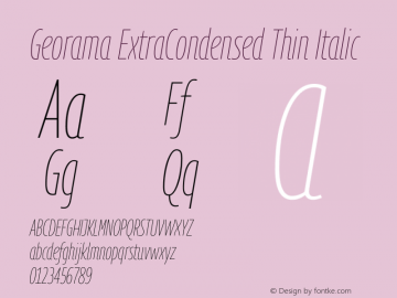 Georama ExtraCondensed Thin Italic Version 1.001图片样张