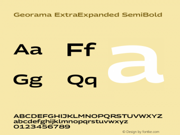 Georama ExtraExpanded SemiBold Version 1.001图片样张