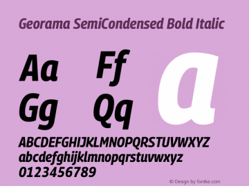 Georama SemiCondensed Bold Italic Version 1.001图片样张