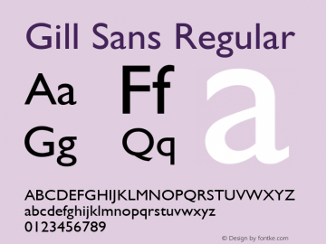 Gill Sans Regular 001.003 Font Sample