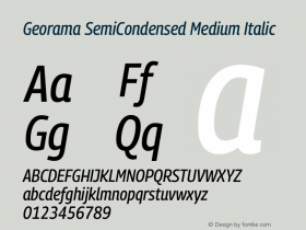 Georama SemiCondensed Medium Italic Version 1.001图片样张