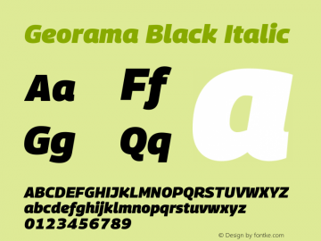 Georama Black Italic Version 1.001图片样张