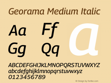 Georama Medium Italic Version 1.001图片样张