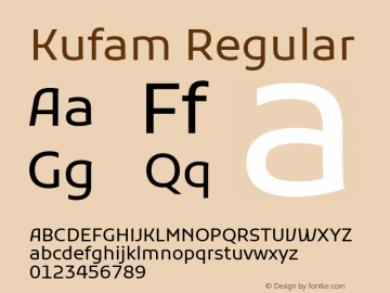 Kufam Regular Version 1.301; ttfautohint (v1.8.3)图片样张